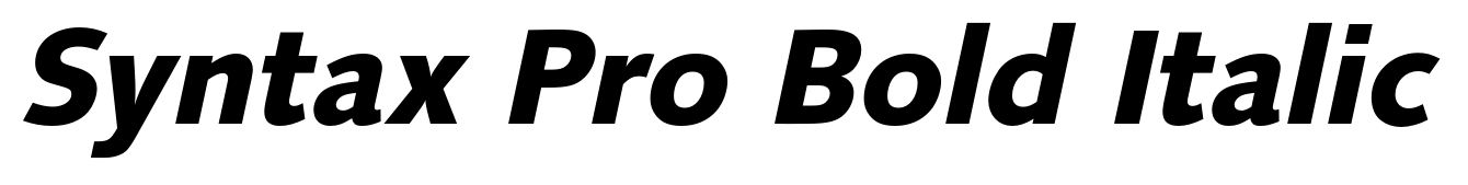 Syntax Pro Bold Italic